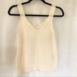 Madewell White Knit Sweater Tank